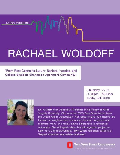Flyer for event with Rachael Woldoff
