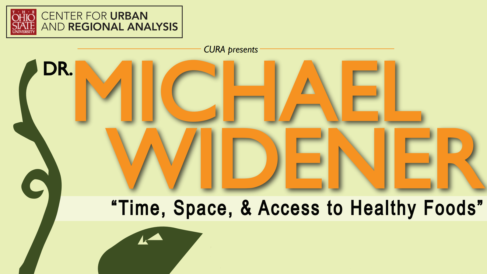 Flyer for event with Dr. Michael Widener