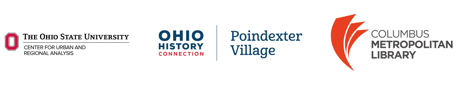 CURA, Poindexter Village, and Columbus Metropolitan Library logos