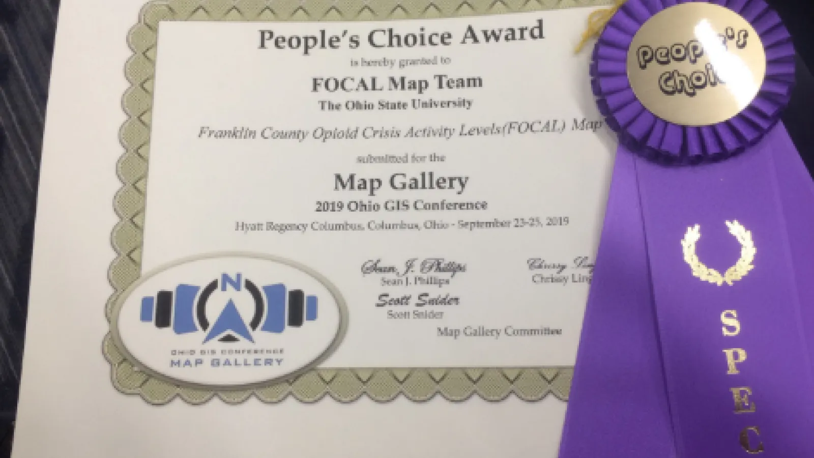 Ohio GIS Conference award