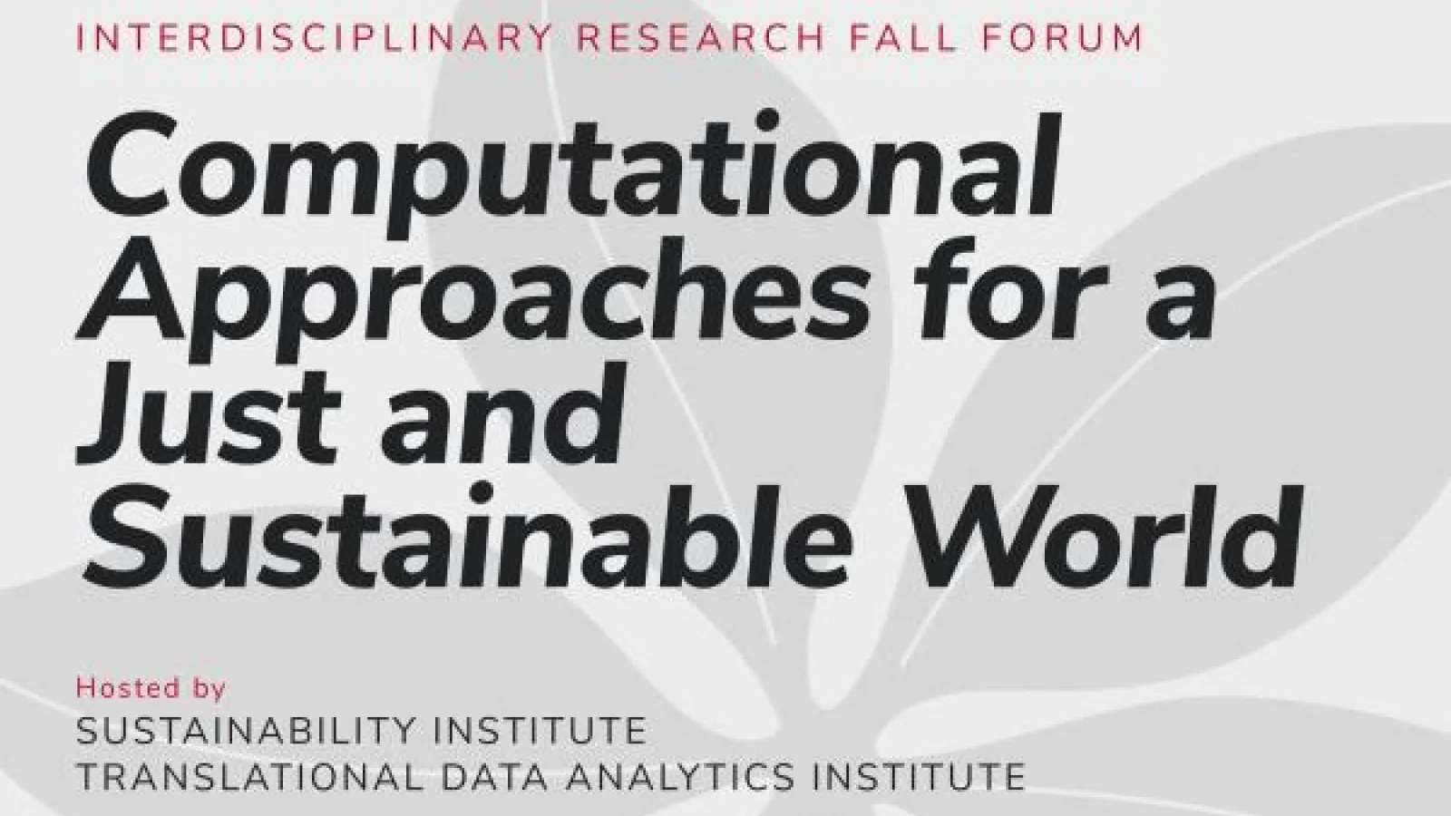 Computational Approaches for a Just and Sustainable World