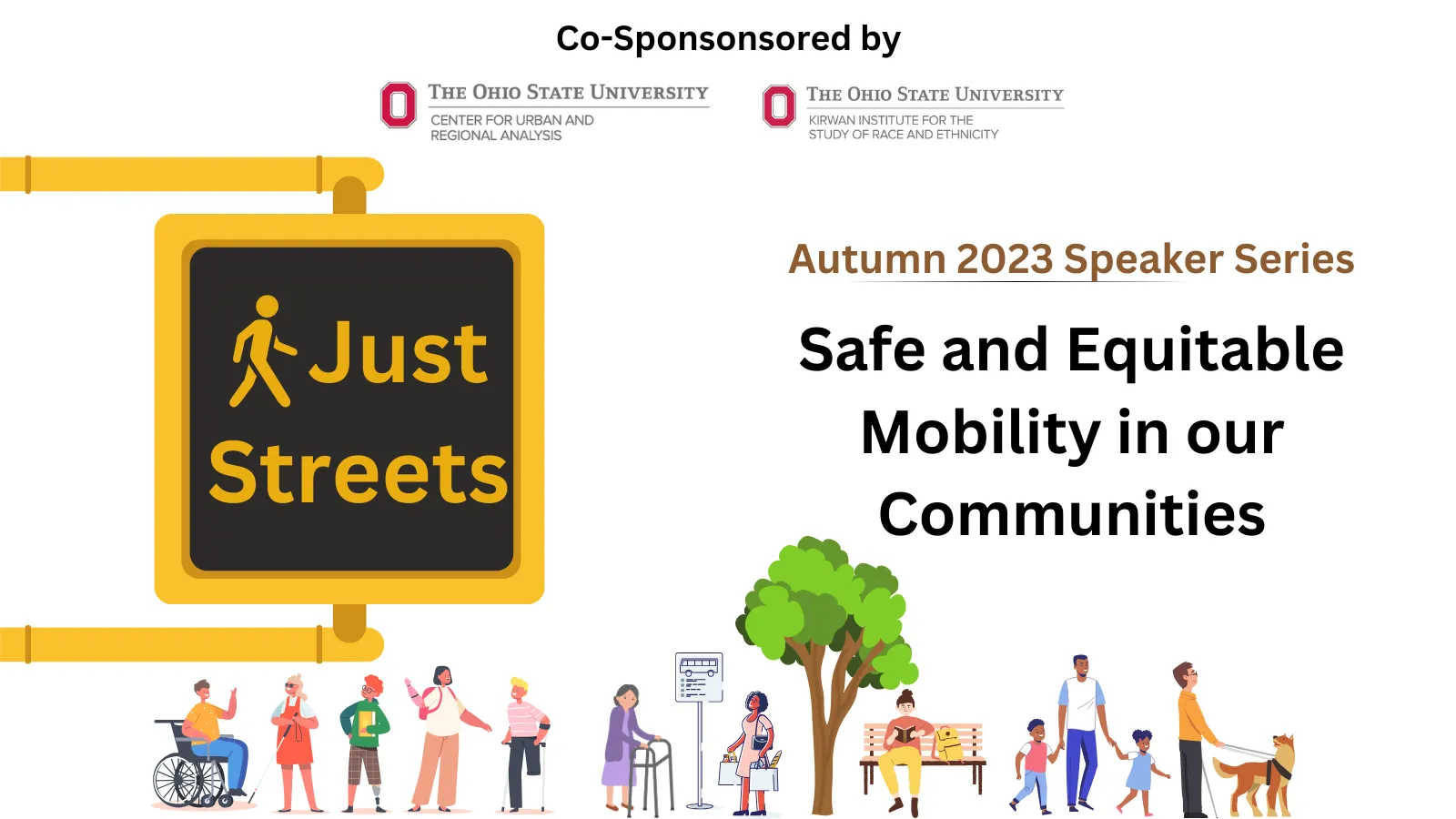 Flyer for Just Streets webinar series