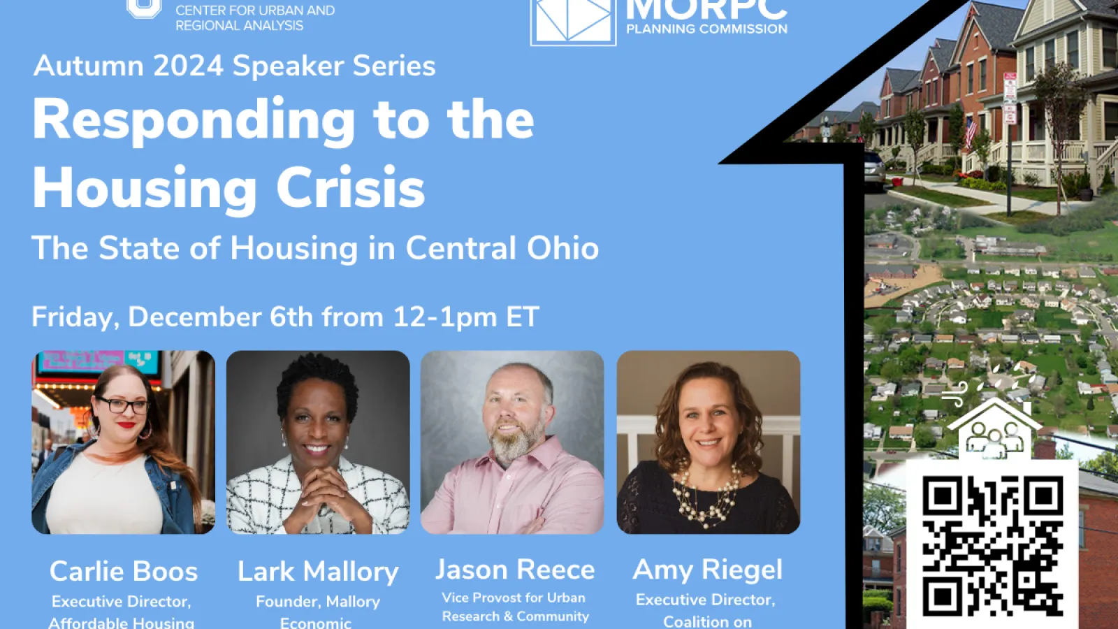 Flyer for CURA's panel on housing in Central Ohio