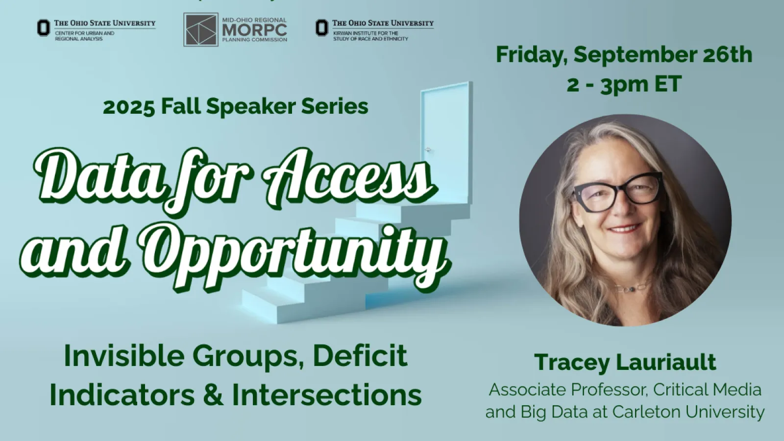 Flyer for webinar with Tracey Lauriault