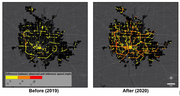 Speeding before and after in Columbus Ohio