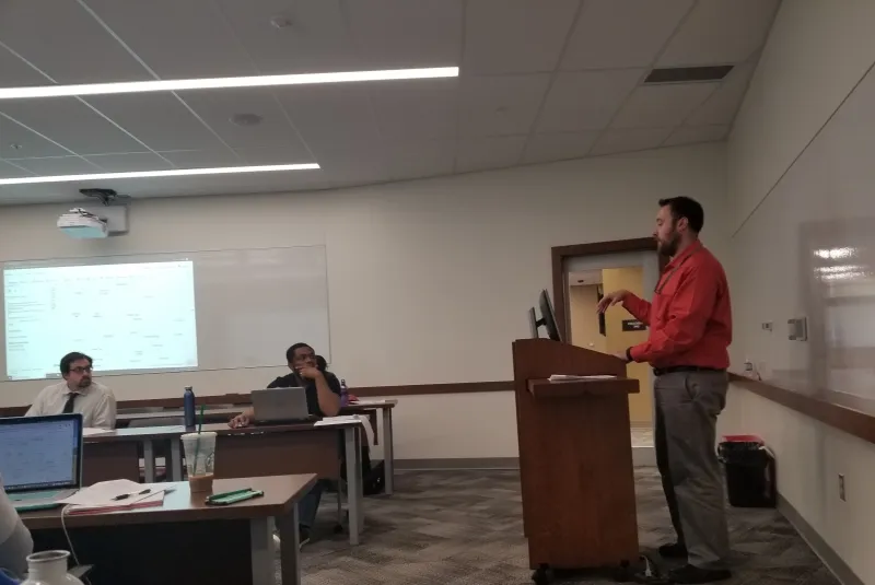 The AGOL workshop held in the research commons on the 18th ave. library at Ohio State University
