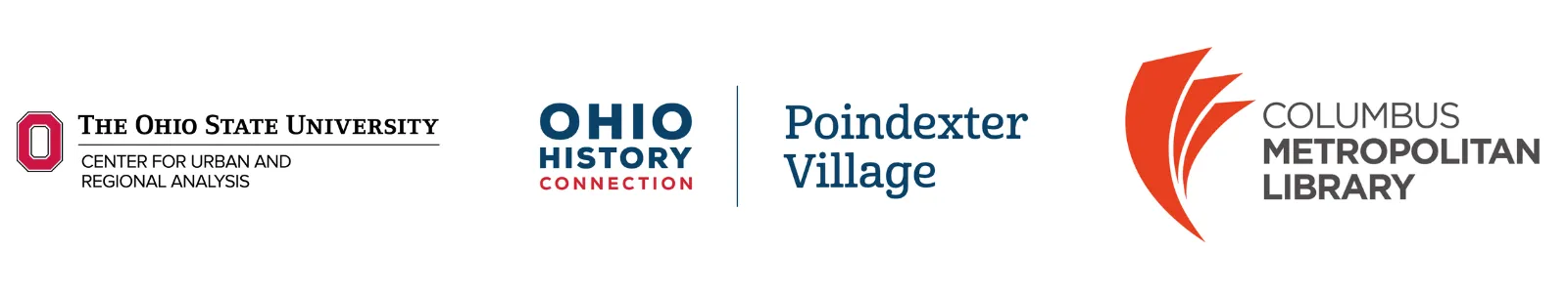CURA, Poindexter Village, and Columbus Metropolitan Library logos