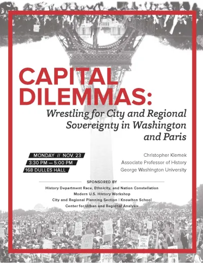 Flyer for event with Dr. Chris Klemek