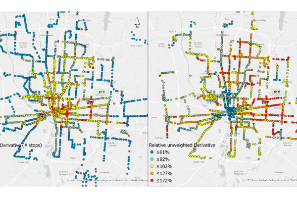 Map of transit accessibility