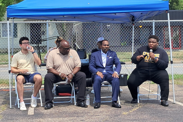 Panel of speakers at community event