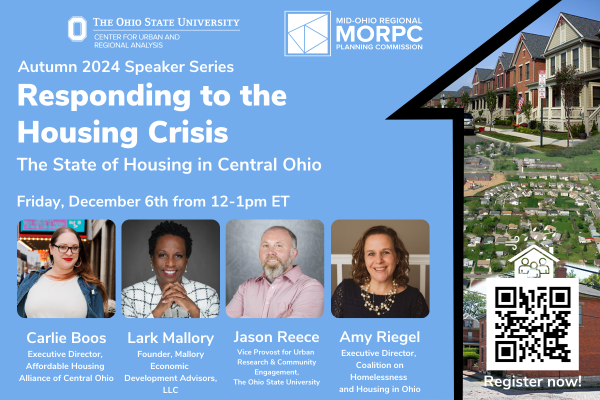 Flyer for CURA's panel on housing in Central Ohio