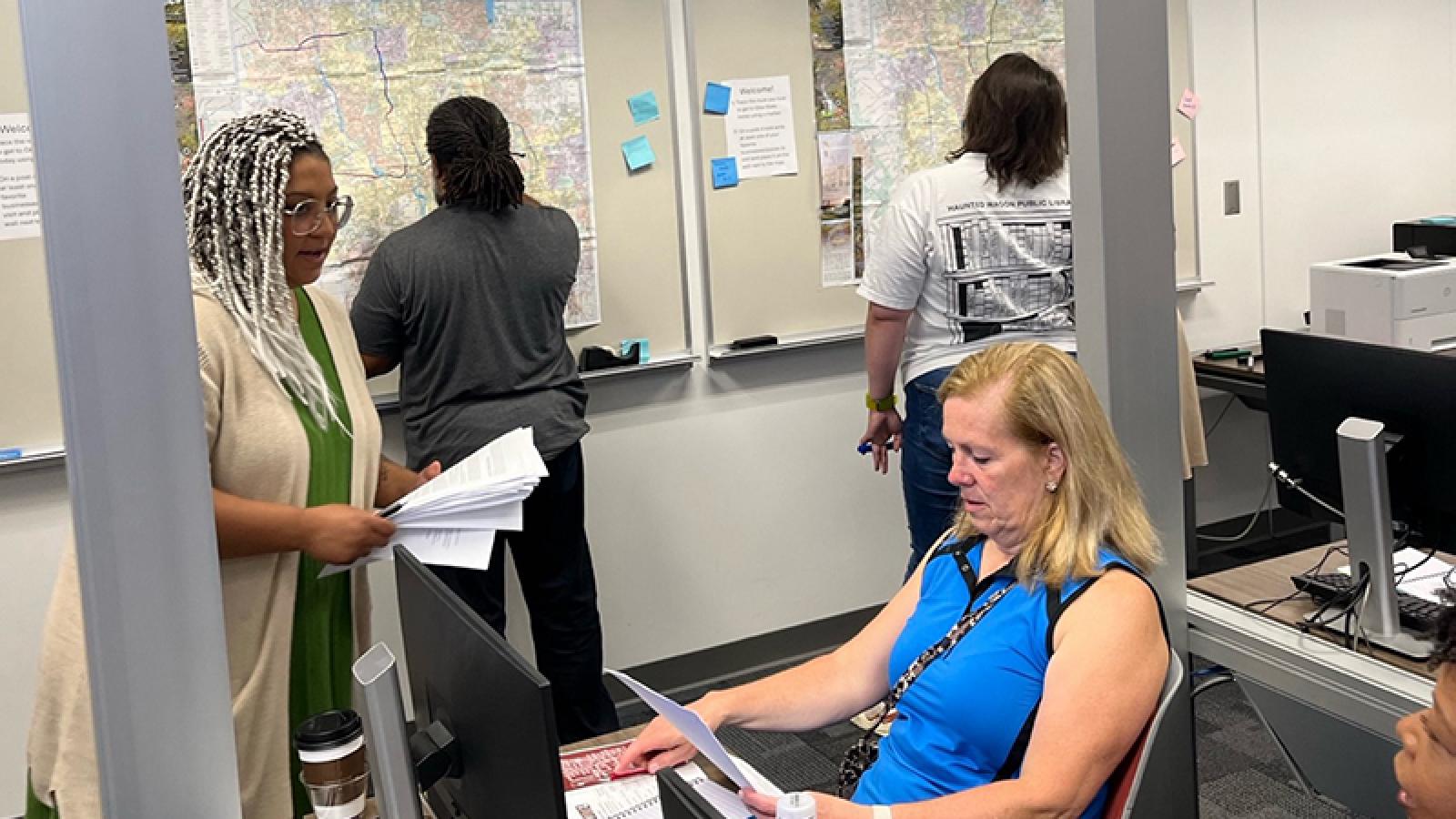 Teachers participating in a mapping activity