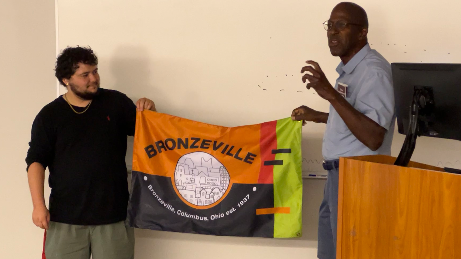 Willis Brown speaking about the history of Bronzeville